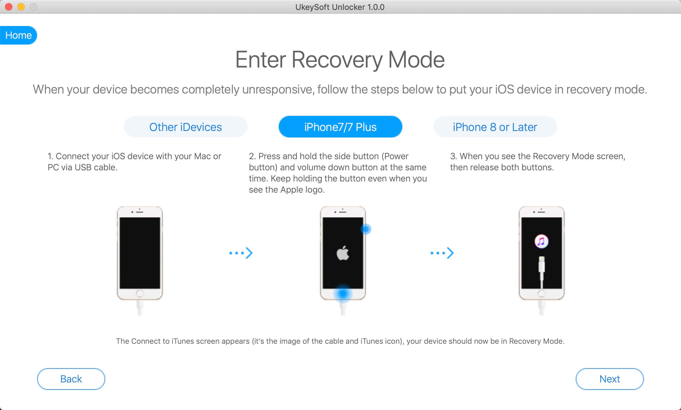 enter recovery mode iphone7